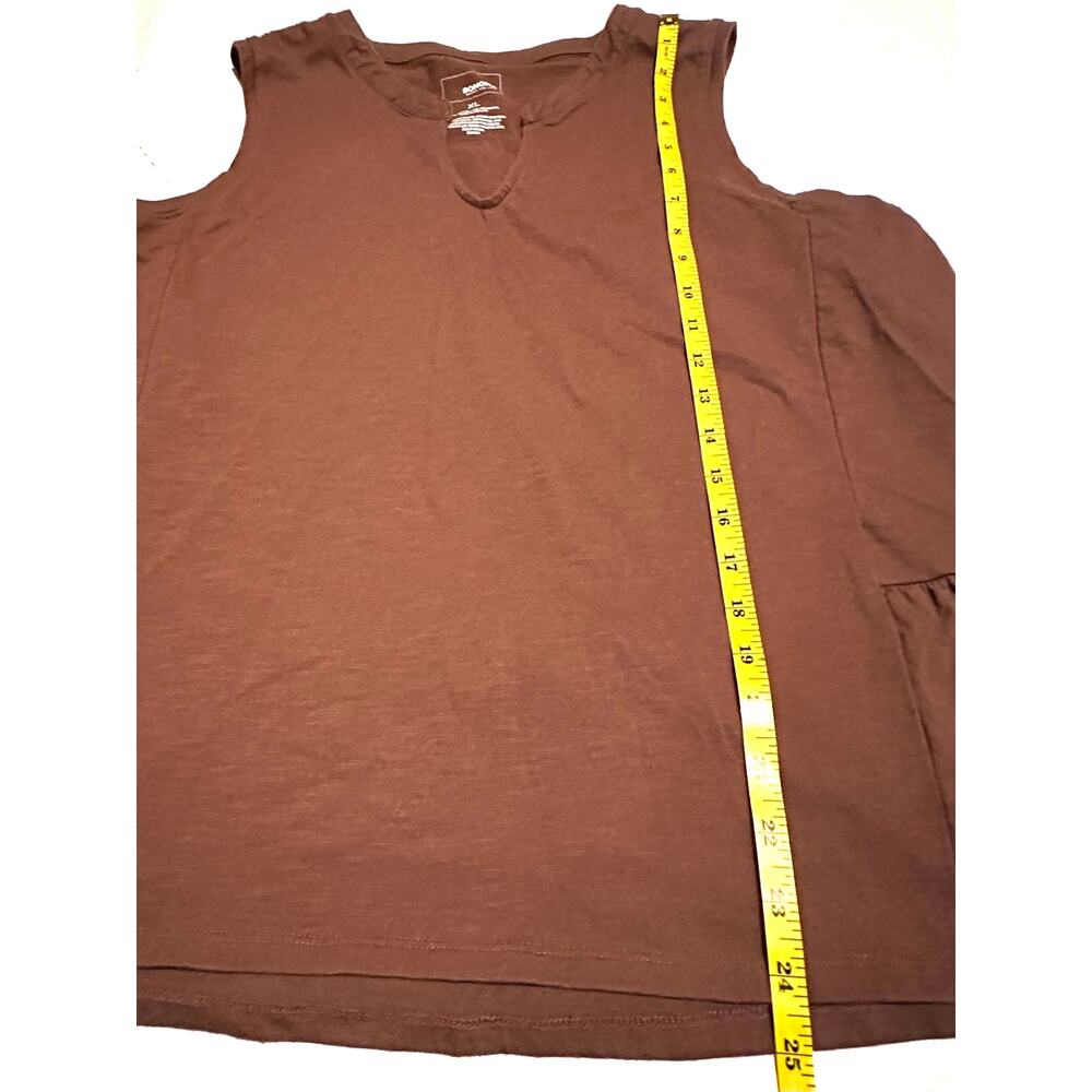Sonoma Sleeveless Purple-Brown Tunic Top XL Cotton Blend Tank Blouse Women’s - Picture 7 of 7